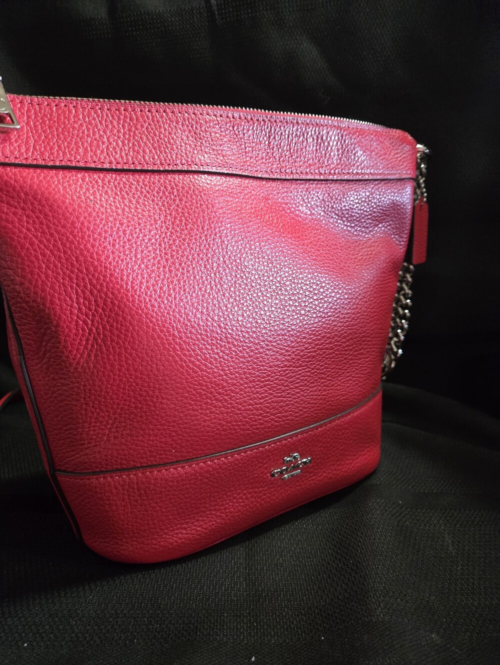 Coach Legacy Red Pebbled Leather Crossbody Bag EUC - Picture 11 of 11